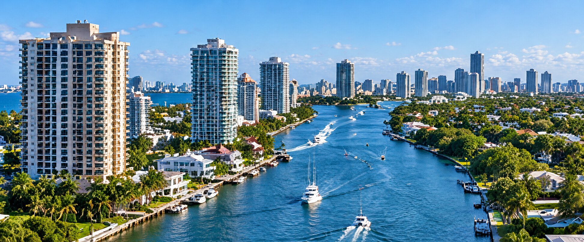 South Florida Intracoastal communities and skyline